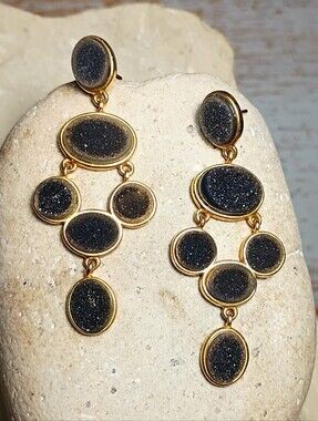 Marcia Moran 14k Gold Filled Druzy Crystal Earrings